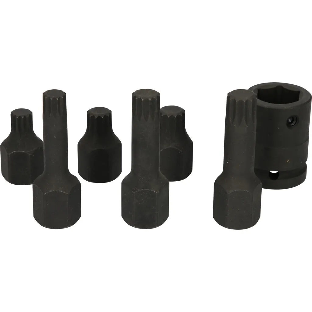 1/2" Bit-dopsleutelset XZN, kracht, lang, 7-dlg, M14-M18