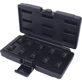 3/8" Dopsleutelset, twaalfkant, kracht, kort, 10-dlg
