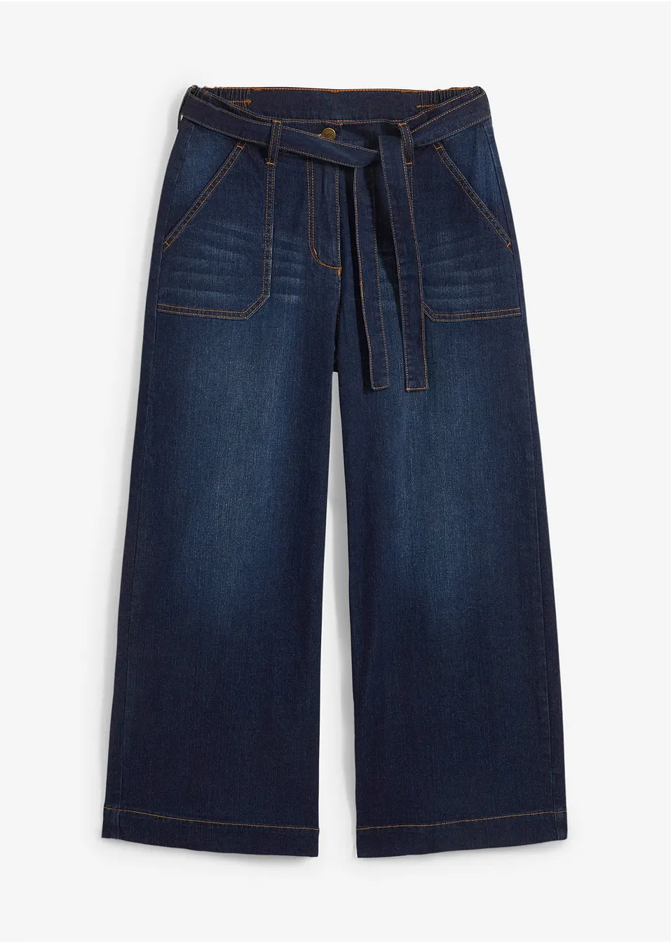 7/8 high waist ultra soft jeans met comfortband, loose fit   