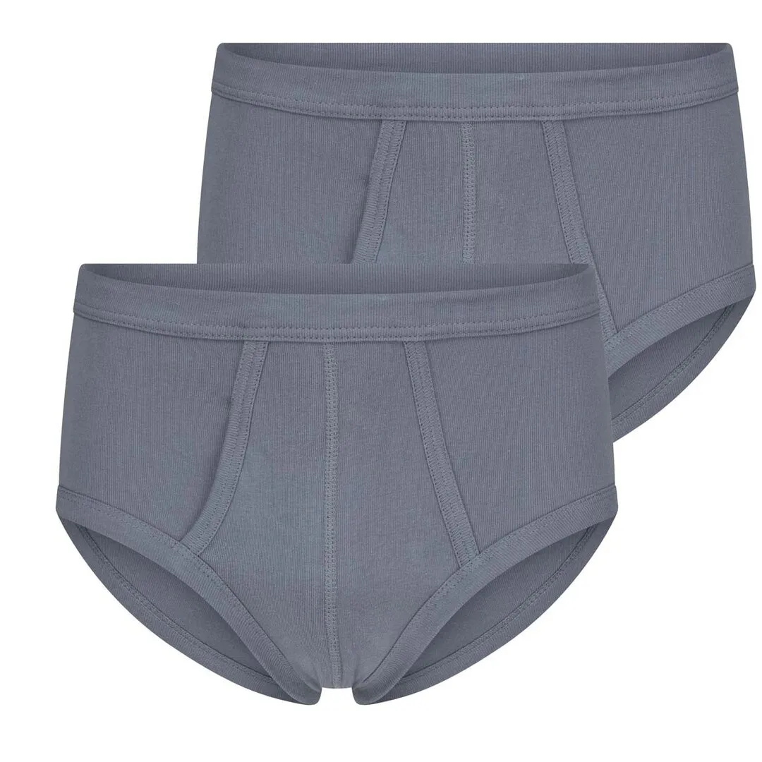 Beeren bodywear Heren Slip Steel Grey met gulp  2-pack