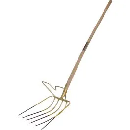 bladvork 6-tands met beugel, steel 130 cm