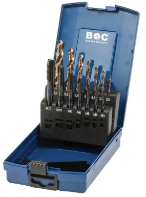 Blauwring machinetappenset vorm b + boren din338e 14-dlg mgb