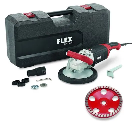 Flex betonschuurder 180 mm voor grote oppervlakken LD 24-6 180, Kit met diamantschuurschijf Turbo-Jet 420514