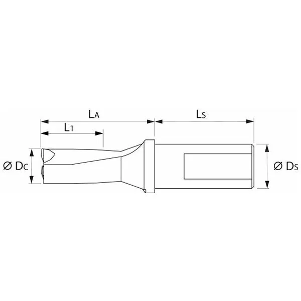 GARANT Power Drill wisselplaat-volboor met combischacht, voor wisselplaten SOGX, ⌀ DC: 14mm
