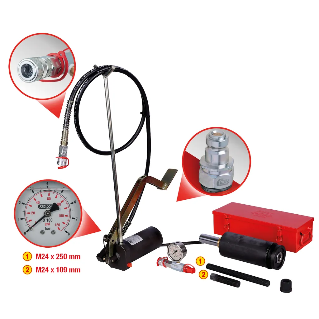 Hydraulische eenheid 32t, met hydraulische pomp en manometer, 11-dlg