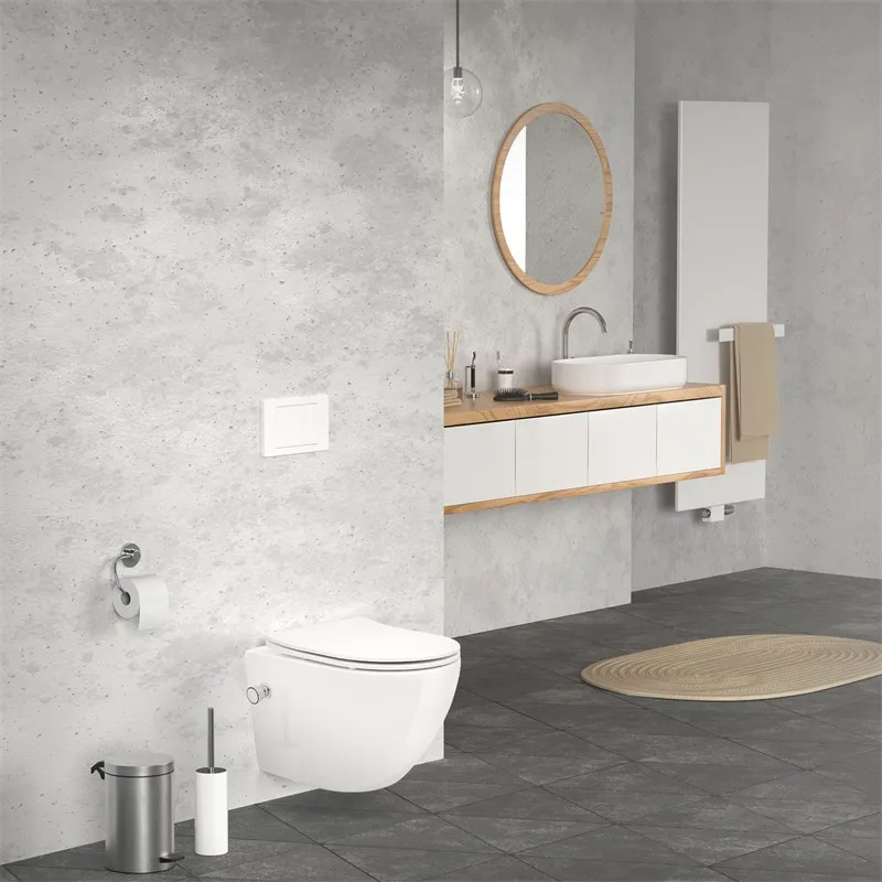 Keramisch wandcloset, 49 cm lang, randloos met bidet, nano-afdichting &amp; soft-close Luxebath