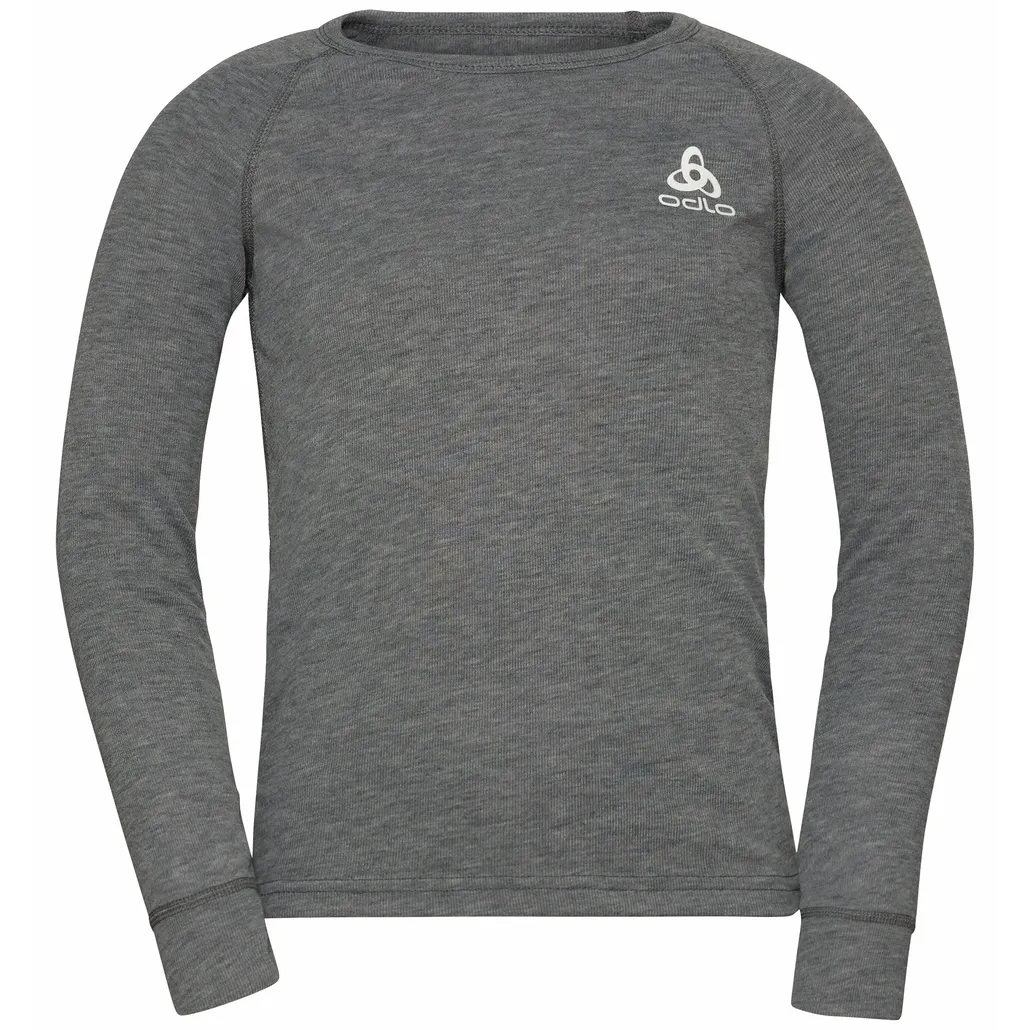 Ondershirt Odlo Kids BL Top Crew Neck LS Active Warm Eco Kid Odlo Steel Grey Melange