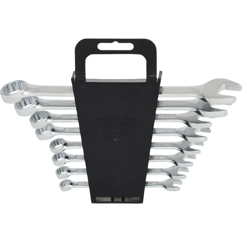 Ring-steeksleutelset, gebogen, 8-dlg, 8-19mm