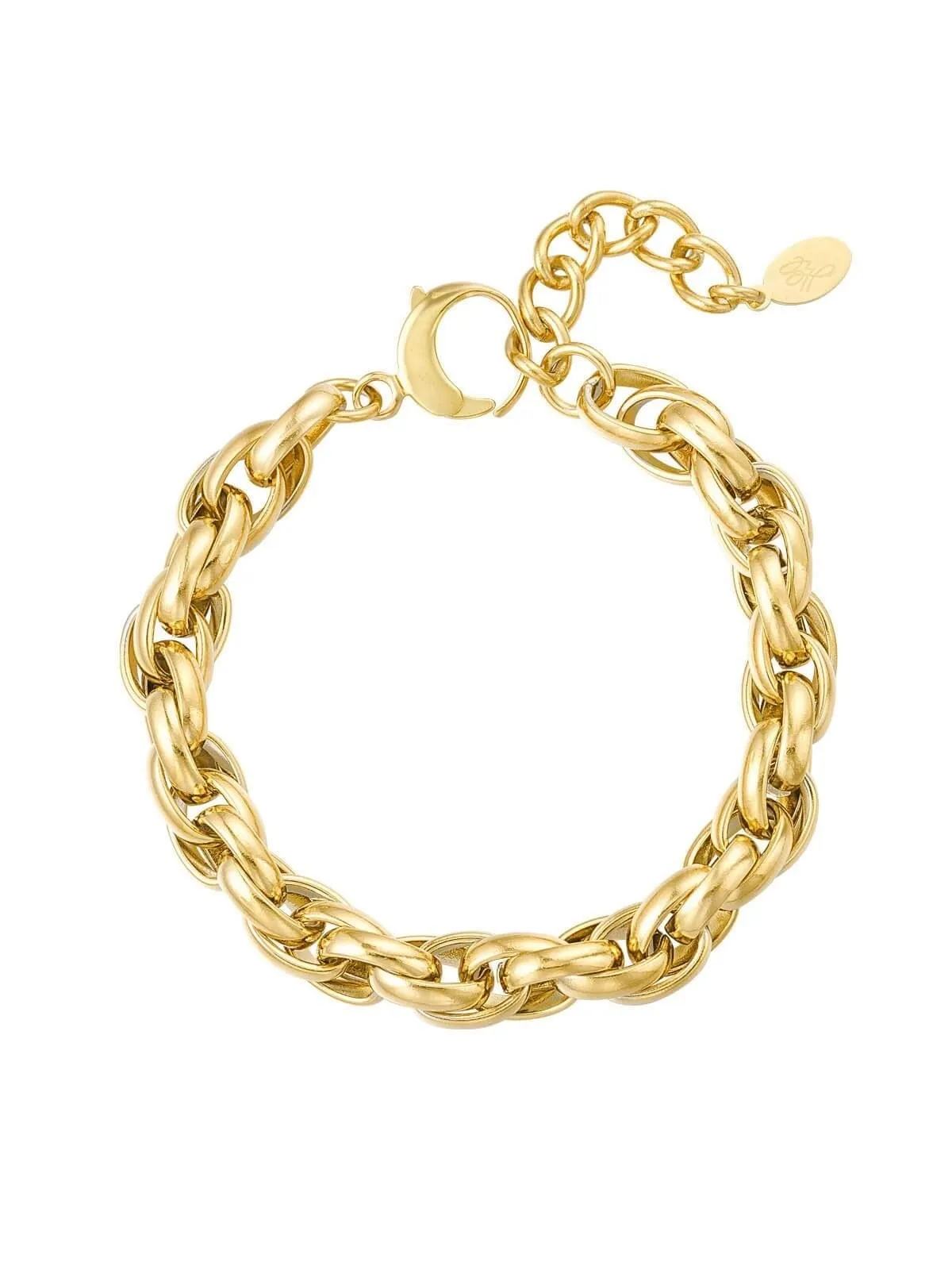 Schakel Armband Grof Stainless Steel Goud