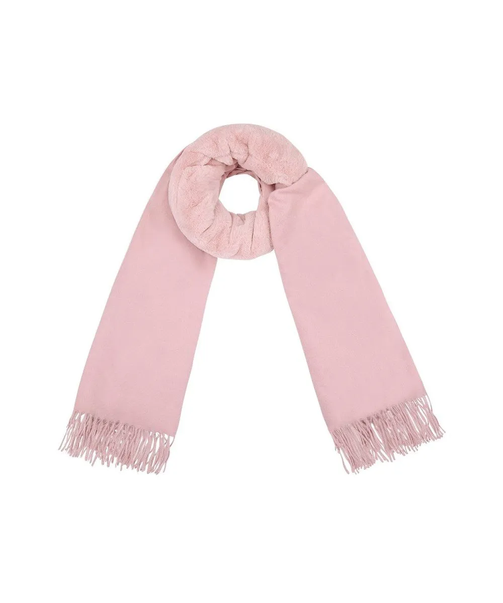 Sjaal Soft Bont | Grijs, Roze  & Zwart