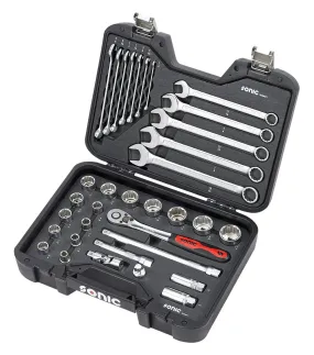 SONIC 303401 Doppen- en sleutelset 1/2“, 34-dlg. BMCS (SAE)