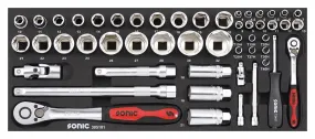 SONIC 305101 Doppenset 1/4” + 1/2” voor topbox 4730414 51-dlg.