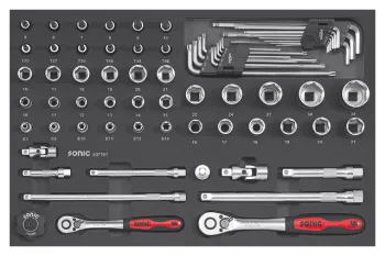Sonic Doppenset 3/8'' & 1/2'', 71-dlg. SFS NEXT - M