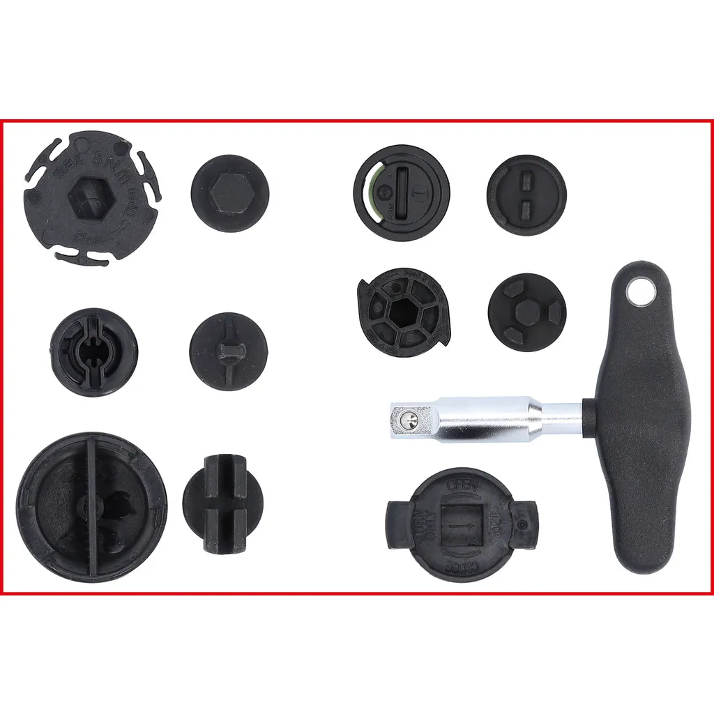 speciale 3/8" olieverversingsprofielset voor kunststof olieaftappluggen, 6-dlg