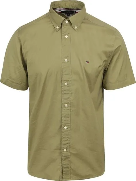 Tommy Hilfiger  Short Sleeve Overhemd Flex Groen