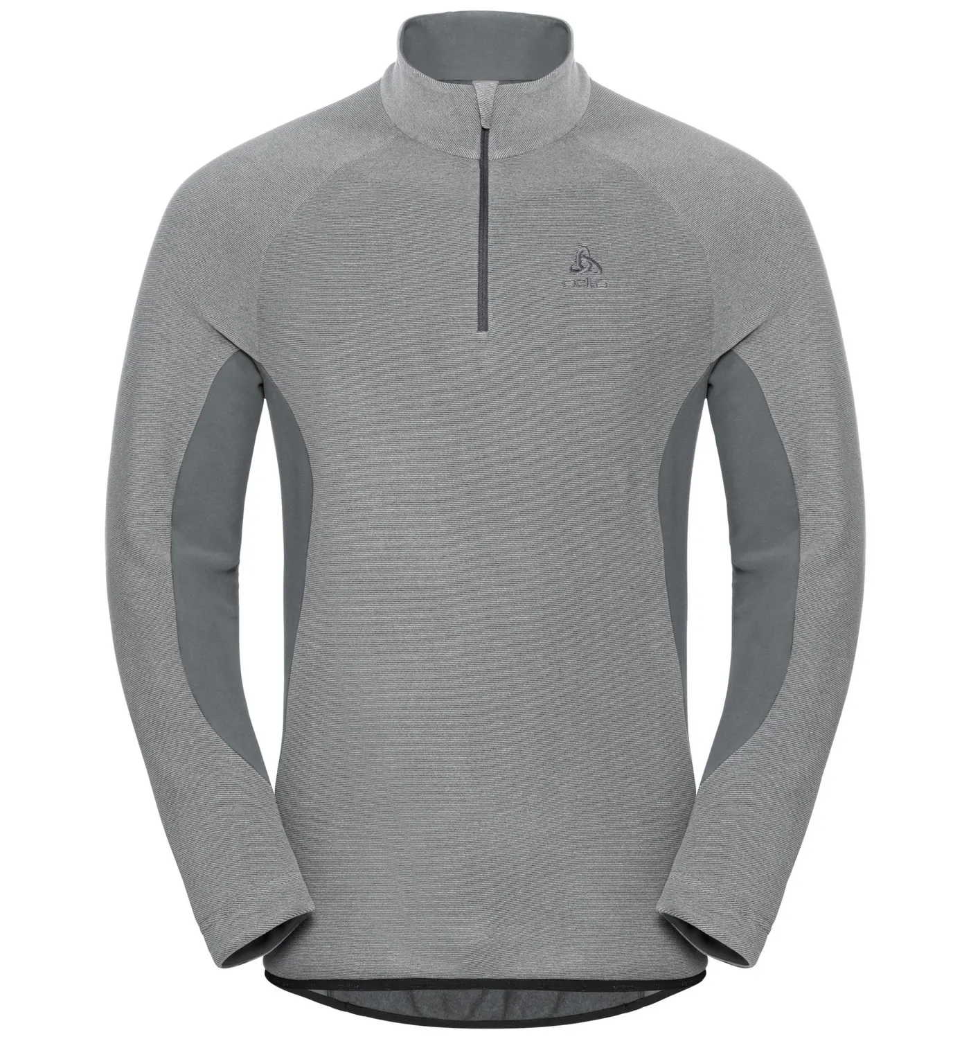 Trui Odlo Men Midlayer 1/2 Zip Royale Platinum Grey Odlo Steel Grey Stripes